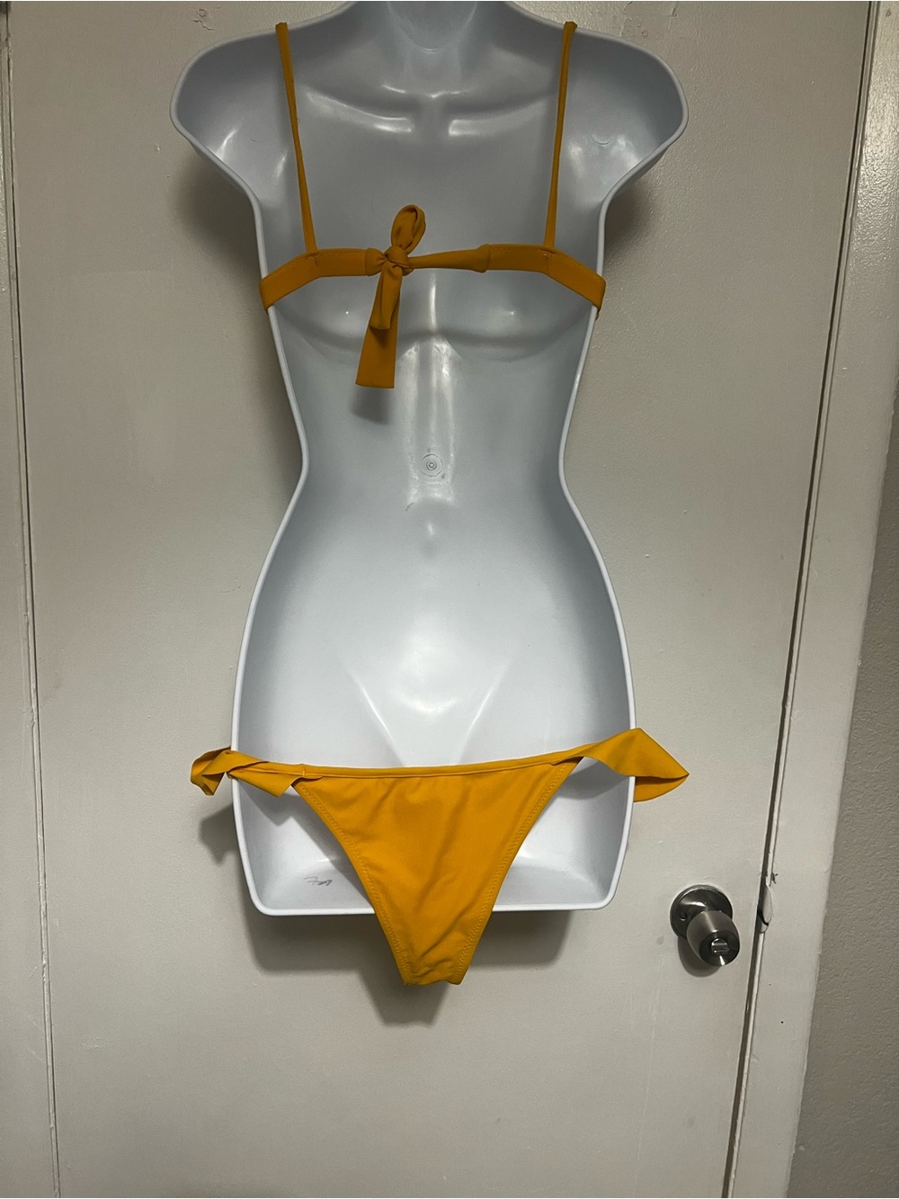 Kailani Ruffle Triangle Bikini Set - Mustard Yellow L - Picture 3 of 5